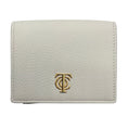 Load image into Gallery viewer, Tiffany White / Purple / Pink Pebbled Leather Card Holder Wallet with Gold Logo Hardware