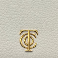 Load image into Gallery viewer, Tiffany White / Purple / Pink Pebbled Leather Card Holder Wallet with Gold Logo Hardware