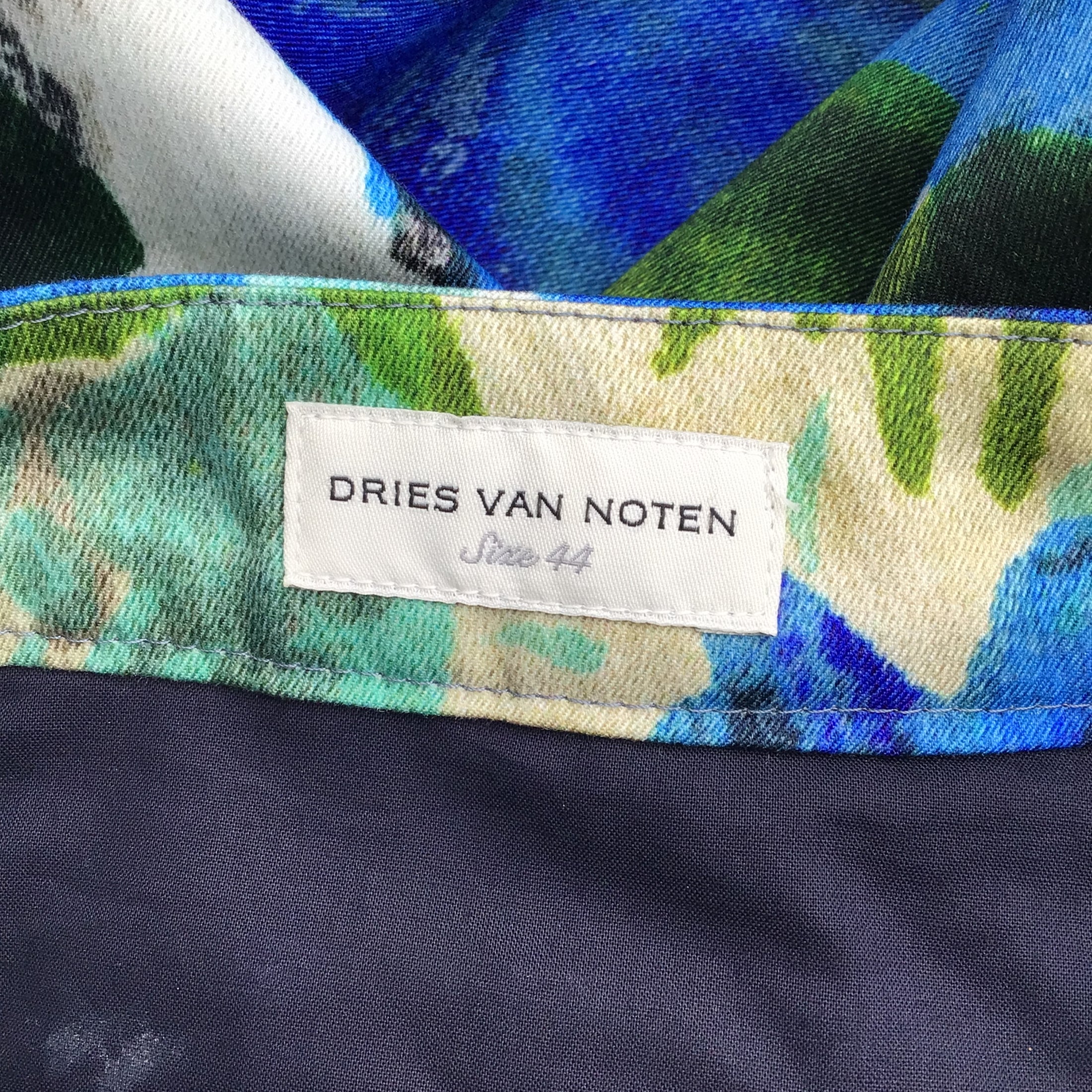 Dries Van Noten Blue / Green Multi Printed Cotton Pants