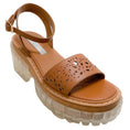 Load image into Gallery viewer, Stella McCartney Cognac Cut Out Emilie Platform Sandals