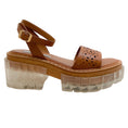Load image into Gallery viewer, Stella McCartney Cognac Cut Out Emilie Platform Sandals
