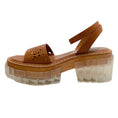 Load image into Gallery viewer, Stella McCartney Cognac Cut Out Emilie Platform Sandals