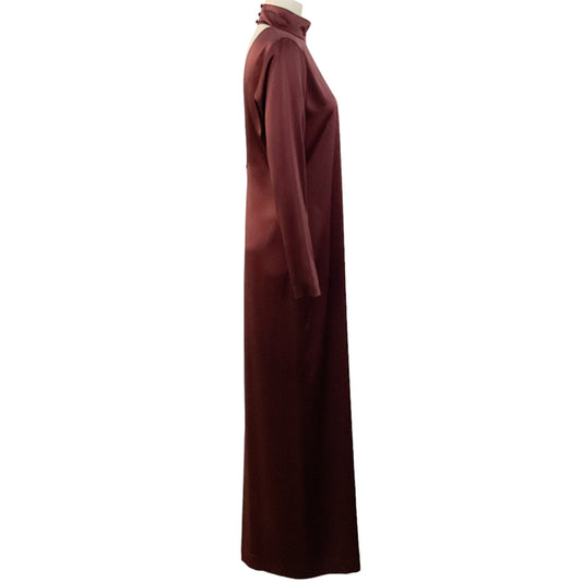 La Collection Burgundy Silk Leena Maxi Dress