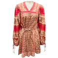 Load image into Gallery viewer, Zimmermann Light Pink / Fuchsia Paisley Printed Cotton Mini Dress with Rope Belt