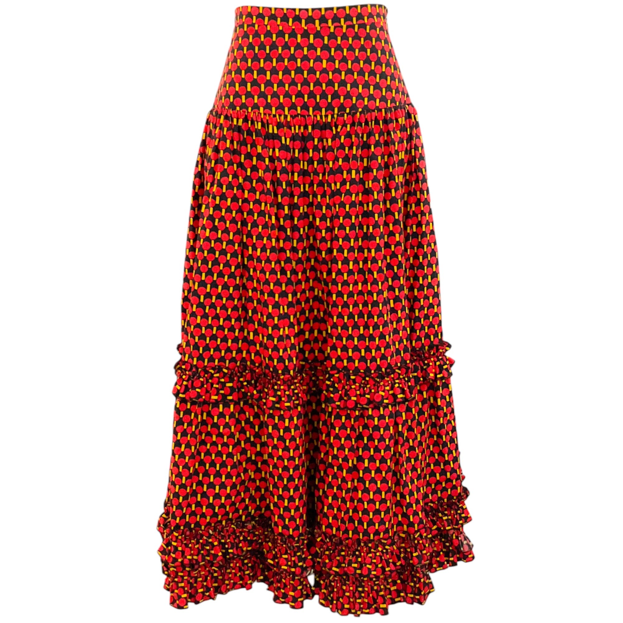 La DoubleJ Black / Red Dot Tiered Skirt