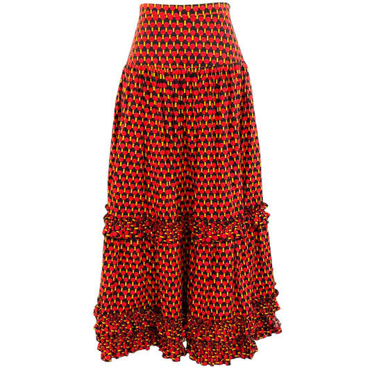 La DoubleJ Black / Red Dot Tiered Skirt