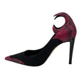Load image into Gallery viewer, Giuseppe Zanotti Black / Pink Snakeskin Leather Trimmed Satin Pumps