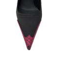 Load image into Gallery viewer, Giuseppe Zanotti Black / Pink Snakeskin Leather Trimmed Satin Pumps