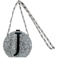 Load image into Gallery viewer, Edie Parker Silver Glitter "J" Minaudiere