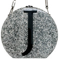 Load image into Gallery viewer, Edie Parker Silver Glitter "J" Minaudiere