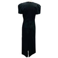 Load image into Gallery viewer, Kika Vargas Black Sygne Ruched Stretch Cotton Crewneck Midi Dress
