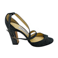 Load image into Gallery viewer, Jimmy Choo Black / White Woven Cross Strap Sandals