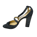 Load image into Gallery viewer, Jimmy Choo Black / White Woven Cross Strap Sandals