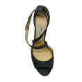 Load image into Gallery viewer, Jimmy Choo Black / White Woven Cross Strap Sandals