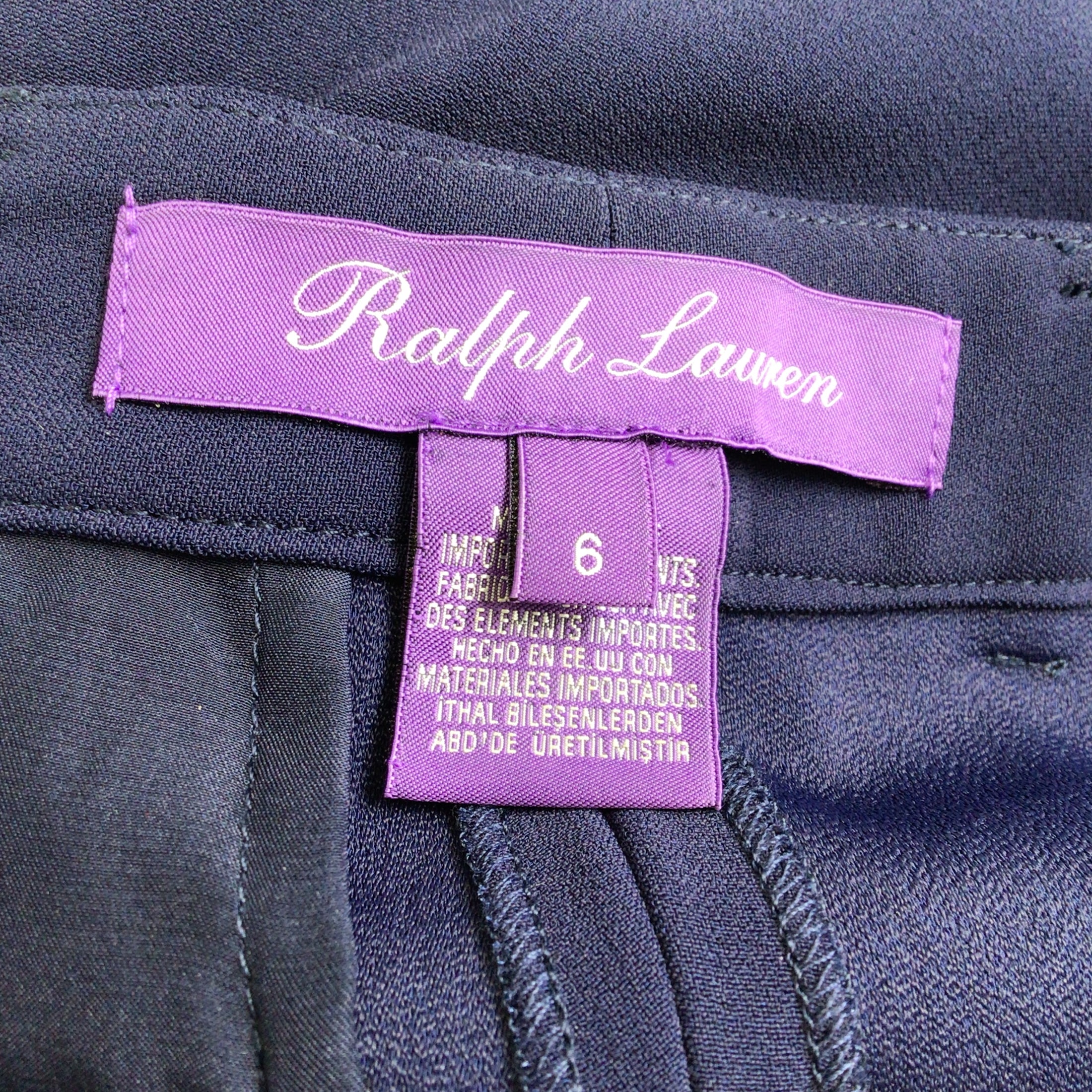 Ralph Lauren Collection Navy Blue Crepe Trousers / Pants