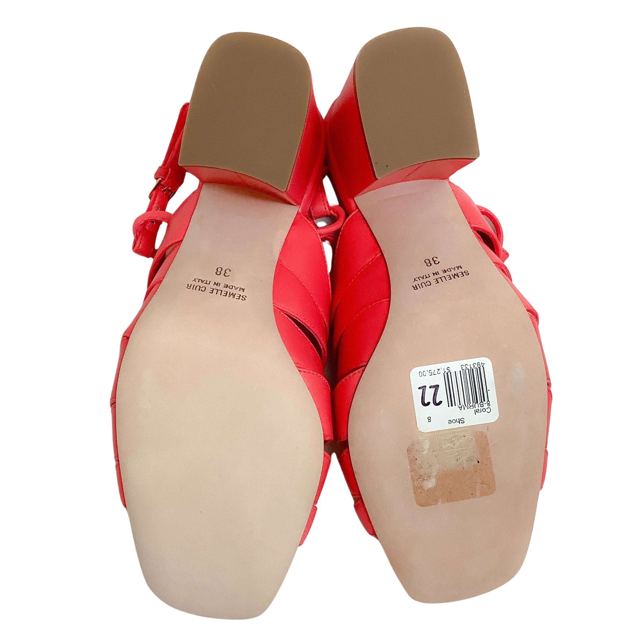 Laurence Dacade Coral Leather Burma Block Heeled Sandals
