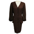Load image into Gallery viewer, Fendi Brown Long Sleeved V-Neck Button Front Midi Shirtdress