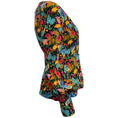 Load image into Gallery viewer, La DoubleJ Black Multi Floral Puff Sleeve Blouse