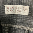 Load image into Gallery viewer, Brunello Cucinelli Charcoal Grey Plaid Wool Stretch Trousers