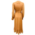 Load image into Gallery viewer, Zimmermann Caramel / Gold Sheer Dolman Sleeve Lurex Wrap Midi Dress