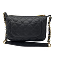 Load image into Gallery viewer, Chanel Black / Gold Hardware CC Logo Quilted Caviar Leather Timeless Pochette Shoulder Bag