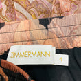 Load image into Gallery viewer, Zimmermann Nude / Black Multi Floral and Leopard Print Tiered Silk Skirt