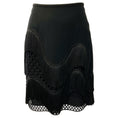 Load image into Gallery viewer, Stella McCartney Black Corinna Fringed Crepe and Wicker Lace Mini Skirt