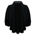 Load image into Gallery viewer, Andrew Gn Black Embellished Collar Button Front Crepe Jacket with Pleated Back