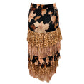 Load image into Gallery viewer, Zimmermann Nude / Black Multi Floral and Leopard Print Tiered Silk Skirt