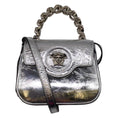 Load image into Gallery viewer, Versace Silver Top Handle Lambskin Leather La Medusa Mini Handbag
