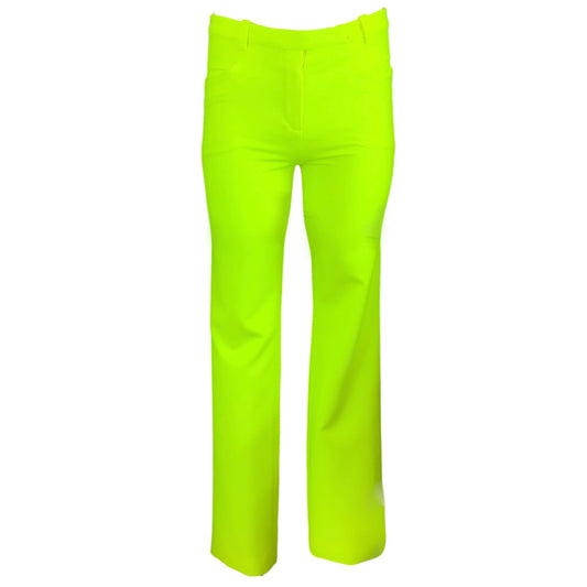 Versace Neon Yellow 2018 Straight Leg Suit Pants