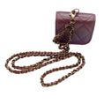Load image into Gallery viewer, Chanel 2021 Purple / Light Gold CC Logo Chain Strap Quilted Iridescent Lambskin Leather Airpods Pro Case / Handbag