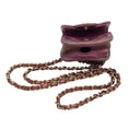 Load image into Gallery viewer, Chanel 2021 Purple / Light Gold CC Logo Chain Strap Quilted Iridescent Lambskin Leather Airpods Pro Case / Handbag