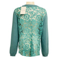 Load image into Gallery viewer, Valentino Turquoise Wool and Cashmere Knit Crewneck Pullover Sweater with Lace Back