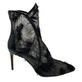 Load image into Gallery viewer, Zac Posen Black Sequined and Embroidered Mesh Tulle Lace Ankle Boots with Leather Trim
