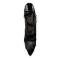 Load image into Gallery viewer, Zac Posen Black Sequined and Embroidered Mesh Tulle Lace Ankle Boots with Leather Trim