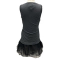 Load image into Gallery viewer, Brunello Cucinelli Charcoal Grey / Black Mesh Tulle Hem Sleeveless Wool Top