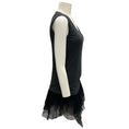 Load image into Gallery viewer, Brunello Cucinelli Charcoal Grey / Black Mesh Tulle Hem Sleeveless Wool Top