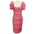 Load image into Gallery viewer, Rebecca Vallance Pink Short Sleeved Jacquard Midi Cocktail Dress