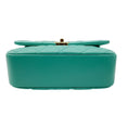 Load image into Gallery viewer, Chanel 2024 Turquoise / Gold Hardware Quilted Lambskin Leather Coco Trip Top Handle Flap Bag