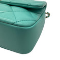 Load image into Gallery viewer, Chanel 2024 Turquoise / Gold Hardware Quilted Lambskin Leather Coco Trip Top Handle Flap Bag