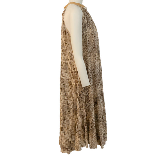 Missoni Beige / Brown / Gold Zigzag Halter Dress