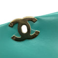 Load image into Gallery viewer, Chanel 2024 Turquoise / Gold Hardware Quilted Lambskin Leather Coco Trip Top Handle Flap Bag