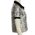 Load image into Gallery viewer, Pinko Silver Sequin Polo Top