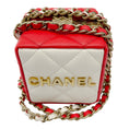 Load image into Gallery viewer, Chanel 2023 White / Red / Gold Hardware Mini Vanity Box Handbag