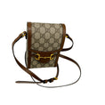 Load image into Gallery viewer, Gucci Brown Monogram GG Horsebit 1955 Supreme Coated Canvas Flap Mini Crossbody Bag