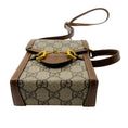 Load image into Gallery viewer, Gucci Brown Monogram GG Horsebit 1955 Supreme Coated Canvas Flap Mini Crossbody Bag