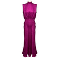 Load image into Gallery viewer, Saloni Magenta Fleur Silk Jacquard Dress