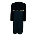 Load image into Gallery viewer, Oscar de la Renta Studio Vintage Black Embellished Velvet and Satin Cocktail Dress