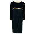 Load image into Gallery viewer, Oscar de la Renta Studio Vintage Black Embellished Velvet and Satin Cocktail Dress